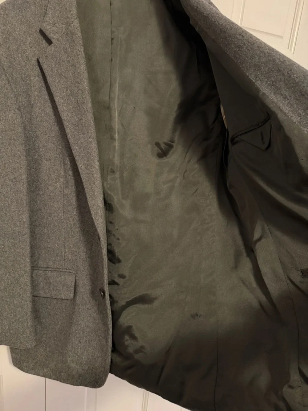 Oscar de la Renta Wool Cashmere Blazer Men's 42R Gray Sport Coat Tailored Jacket